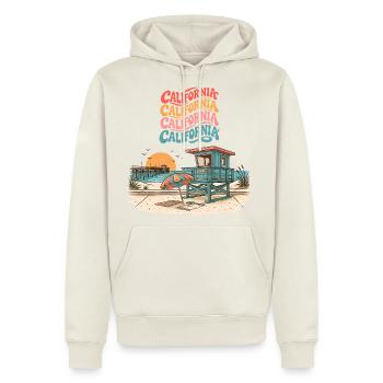 Vintage-California-Coastline-Sunset-Pier - Men's Premium Hoodie - off white - Front - Nico (187cm) & Julia (174cm)