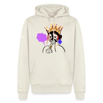 Neon Crowned King - Men's Premium Hoodie - off white - Front - Nico (187cm) & Julia (174cm)