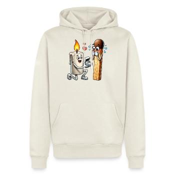 Candle Loves Matches - Men's Premium Hoodie - off white - Front - Nico (187cm) & Julia (174cm)