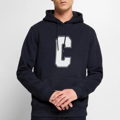 White Letter C – Varsity Alphabet Monogram - Men's Premium Hoodie