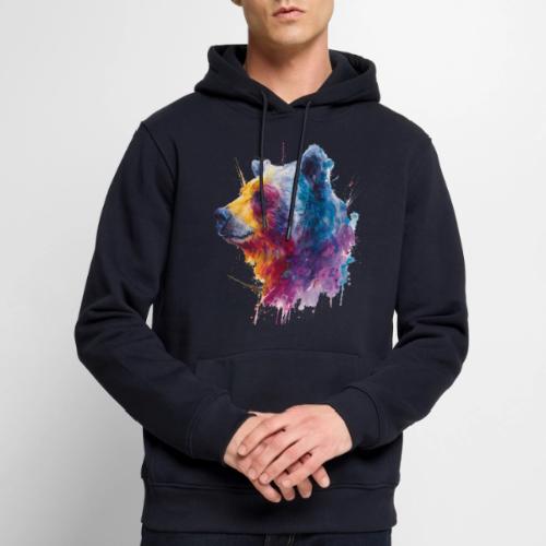 Watercolor Bear Portrait - Men's Premium Hoodie