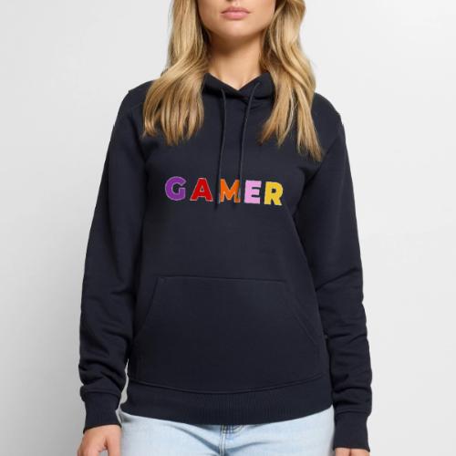 Multicolor GAMER Typography Design - Men's Premium Hoodie