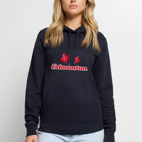 Edmonton with two red maple leaves - Men's Premium Hoodie