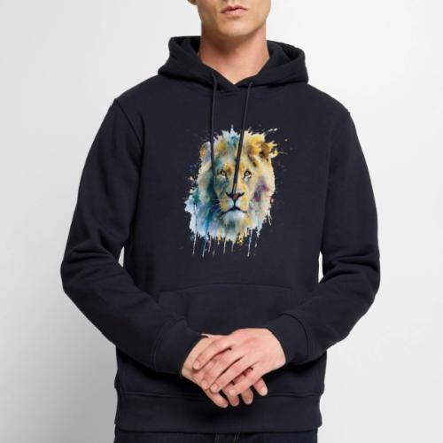 Splash-Art Lion Face - Men's Premium Hoodie
