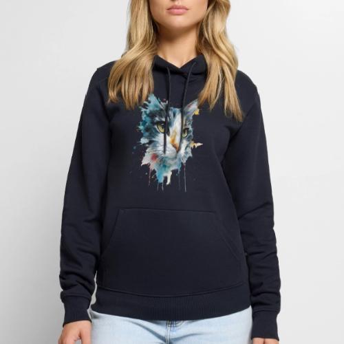 Watercolor cat face - Men's Premium Hoodie