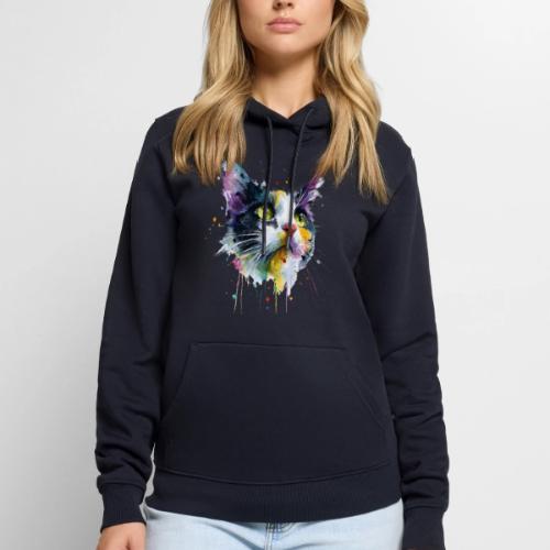 Cat: Painted Purr Expression - Men's Premium Hoodie