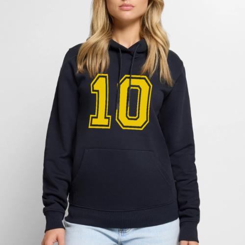 Number 10 in a classic athletic collegiate font - Men's Premium Hoodie