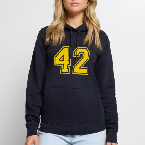 Number 42 in a classic athletic collegiate font - Men's Premium Hoodie