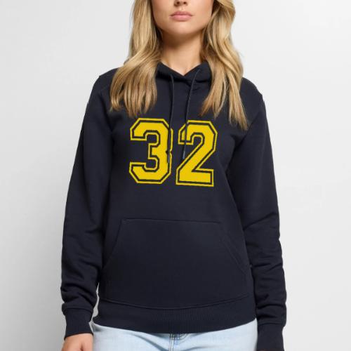 Number 32 in a classic athletic collegiate font - Men's Premium Hoodie