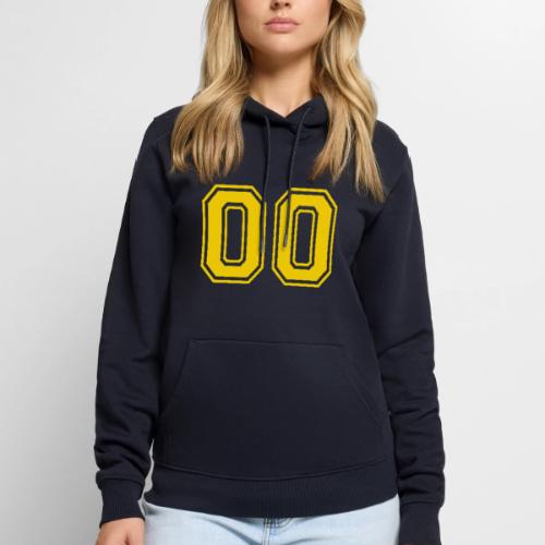 Number 00 in a classic athletic collegiate font - Men's Premium Hoodie