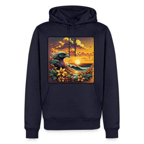 Sunset Wave Bird - Men's Premium Hoodie