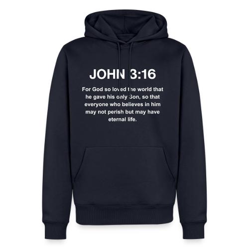 John 3:16 Christian Apparel â White - Men's Premium Hoodie