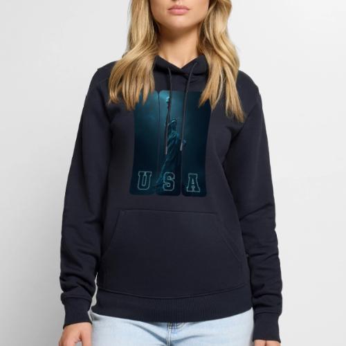 Neon Liberty USA Triptych - Men's Premium Hoodie