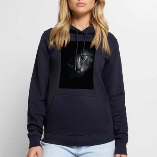 Cat Face in Shadow Close-Up Design - Men's Premium Hoodie