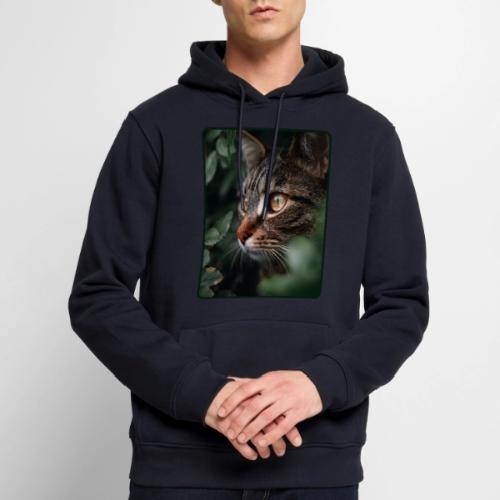 Tabby Cat Jungle Eyes Design - Men's Premium Hoodie
