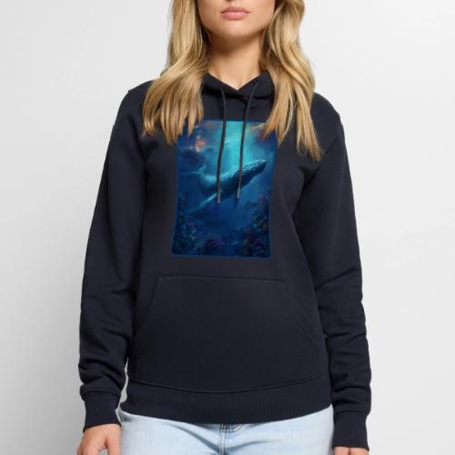 Humpback Whale Ocean Reef Design - Men's Premium Hoodie