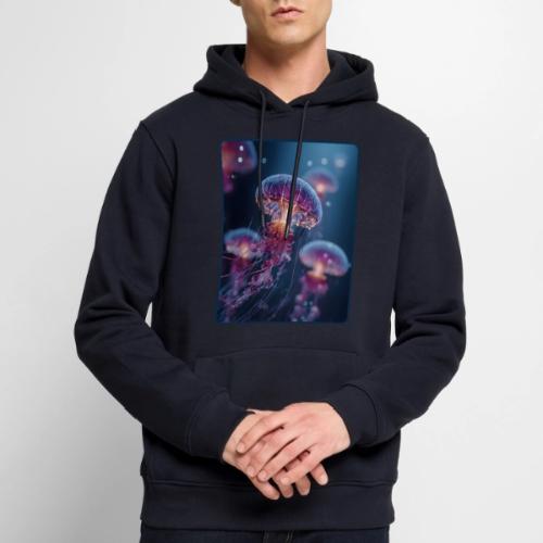 Glowing Jellyfish Deep Sea Design - Men's Premium Hoodie