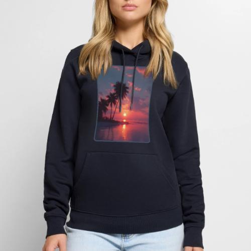 Tropical Sunset Ocean Reflection Design - Men's Premium Hoodie
