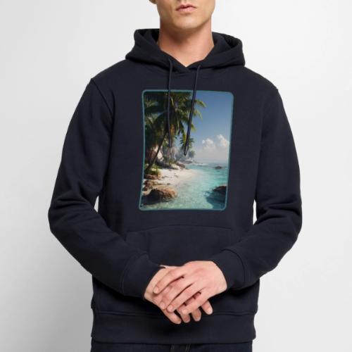 Tropical Beach Paradise Palm Design - Men's Premium Hoodie