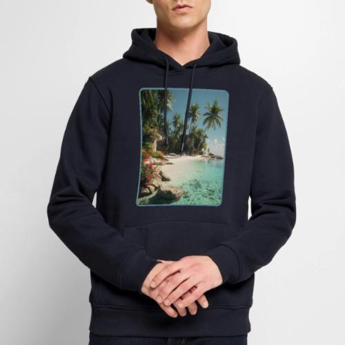 Serene Tropical Beach Floral Design - Men's Premium Hoodie