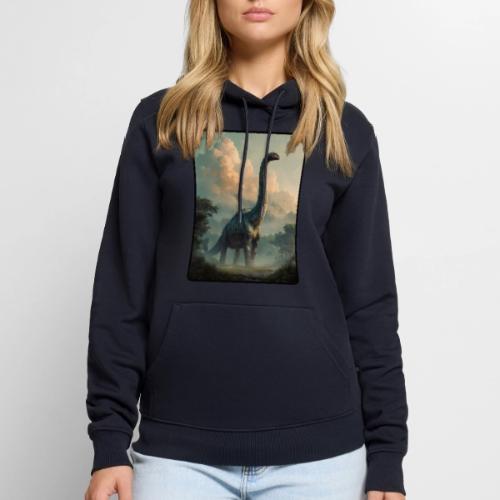 Brachiosaurus Prehistoric Scene Design - Men's Premium Hoodie