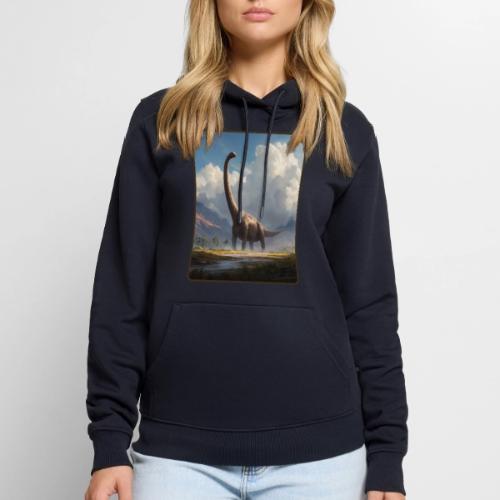 Brachiosaurus Valley Landscape Design - Men's Premium Hoodie