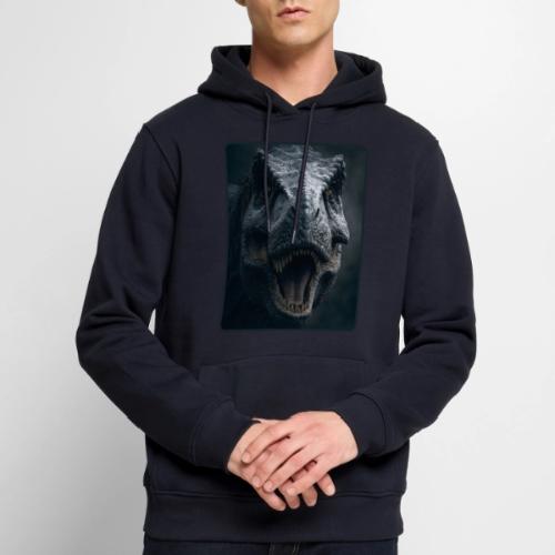 T Rex Cinematic Close-Up Design - Men's Premium Hoodie