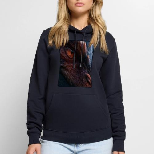 Fierce Ancient Dragon Portrait Design - Men's Premium Hoodie