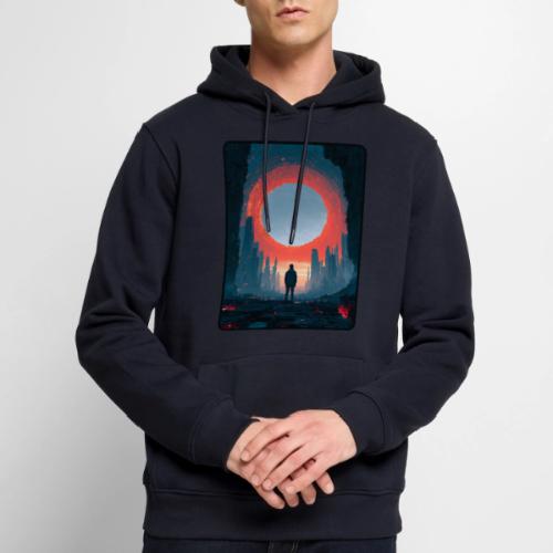 Cosmic Portal Future City Design - Men's Premium Hoodie