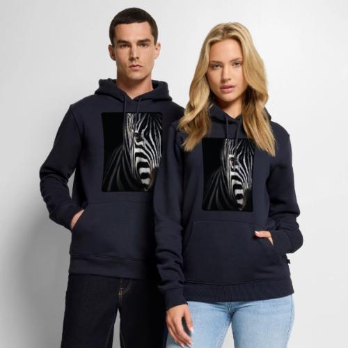 Zebra High Contrast Portrait Design - Men's Premium Hoodie