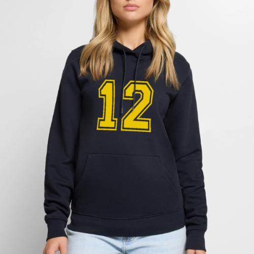 Number 12 in a classic athletic collegiate font - Men's Premium Hoodie