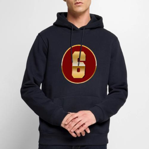 Number 6 in Gold Varsity Font - Men's Premium Hoodie