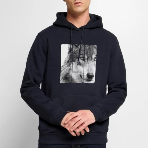Wolf Face Triptych: Silent Alpha - Men's Premium Hoodie