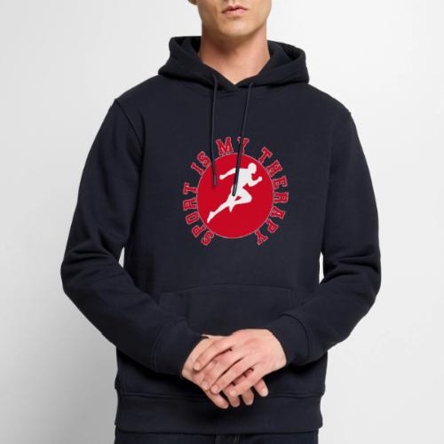 Sport Is My Therapy – Running Motivation Badge - Men's Premium Hoodie
