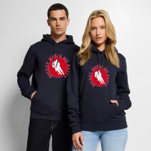 Hockey Makes Me Happy – Ice Hockey Fan Emblem - Men's Premium Hoodie