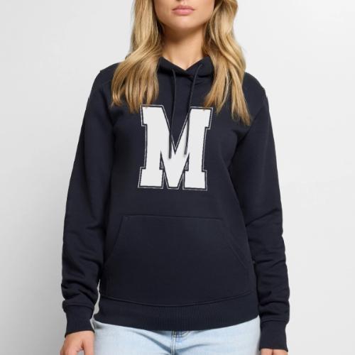 White Letter M – Varsity Alphabet Monogram - Men's Premium Hoodie