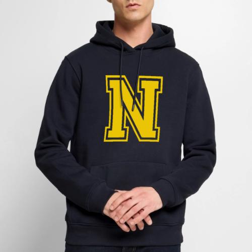 Letter N – Capital Athletic Alphabet Monogram - Men's Premium Hoodie