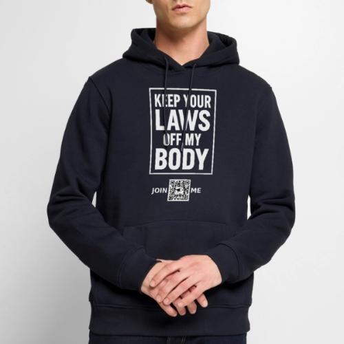 Laws Off (white, back-facing) - Men's Premium Hoodie