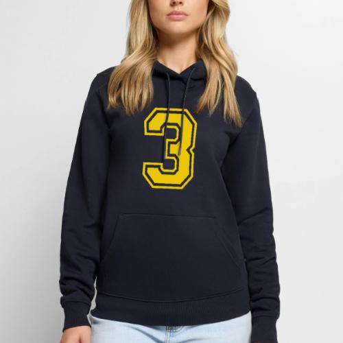 Number 3 in a classic athletic collegiate font - Men's Premium Hoodie