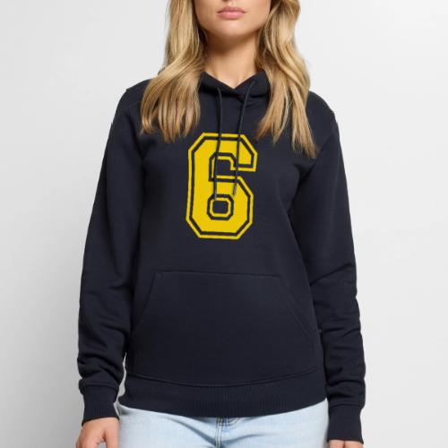 Number 6 in a classic athletic collegiate font - Men's Premium Hoodie