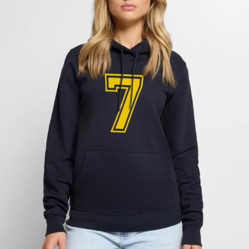 Number 7 in a classic athletic collegiate font - Men's Premium Hoodie