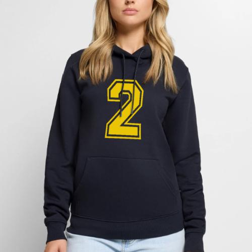 Number 2 in a classic athletic collegiate font - Men's Premium Hoodie
