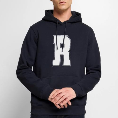 White Letter R – Varsity Alphabet Monogram - Men's Premium Hoodie