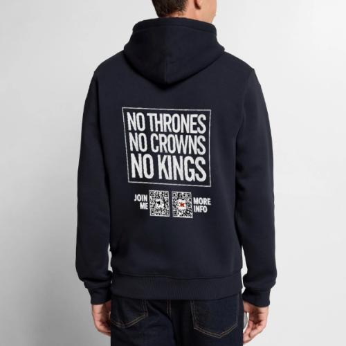 No Thrones (white, back-facing) - Men's Premium Hoodie