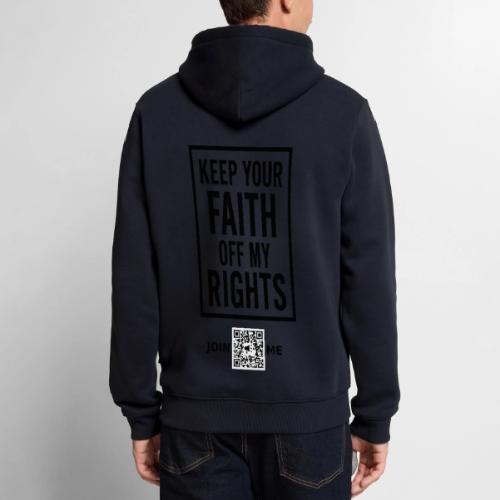 Faith Off My Rights (black, back) - Men's Premium Hoodie