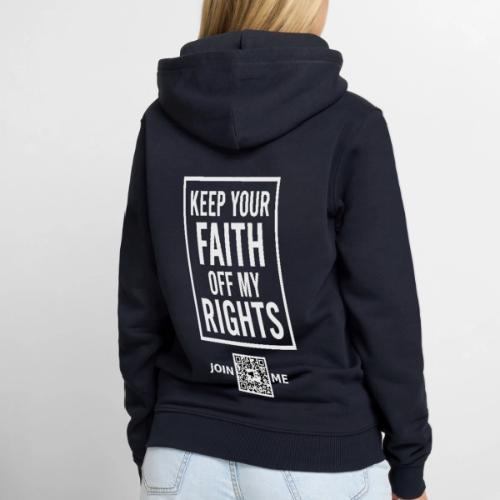 Faith Off My Rights (white, back) - Men's Premium Hoodie