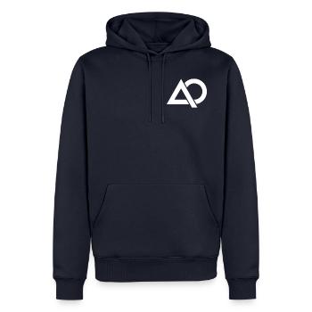Simple Alpha Omega (AO) Logo White - Men's Premium Hoodie - navy - Front - Nico (187cm) & Julia (174cm)