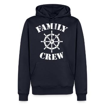 Family Crew (Ship's Wheel / Crew Complement / W) - Men's Premium Hoodie - navy - Front - Nico (187cm) & Julia (174cm)