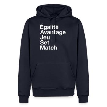 Game Set Match - Men's Premium Hoodie - navy - Front - Nico (187cm) & Julia (174cm)