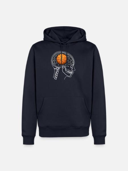 BASKETBALL BRAIN ON X-RAY DESIGN - Men's Premium Hoodie - navy
